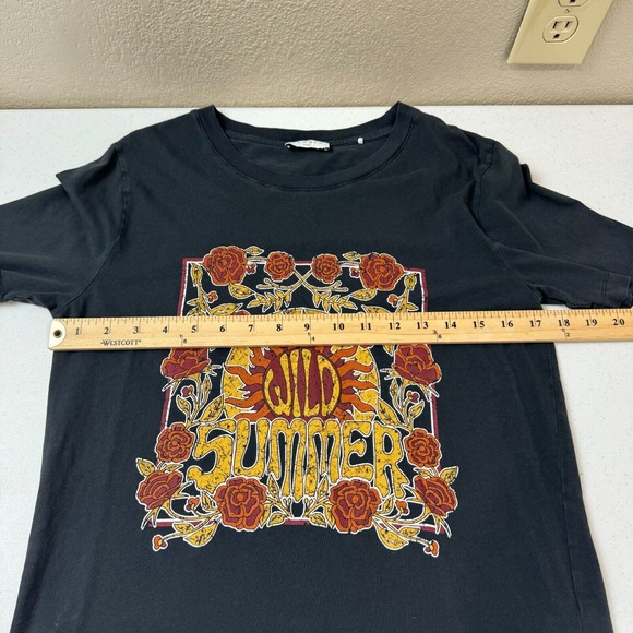 Sandro Paris Women's Graphic‎ Summer T-Shirt Short Sleeve Black Size 1 - Picture 11 of 13